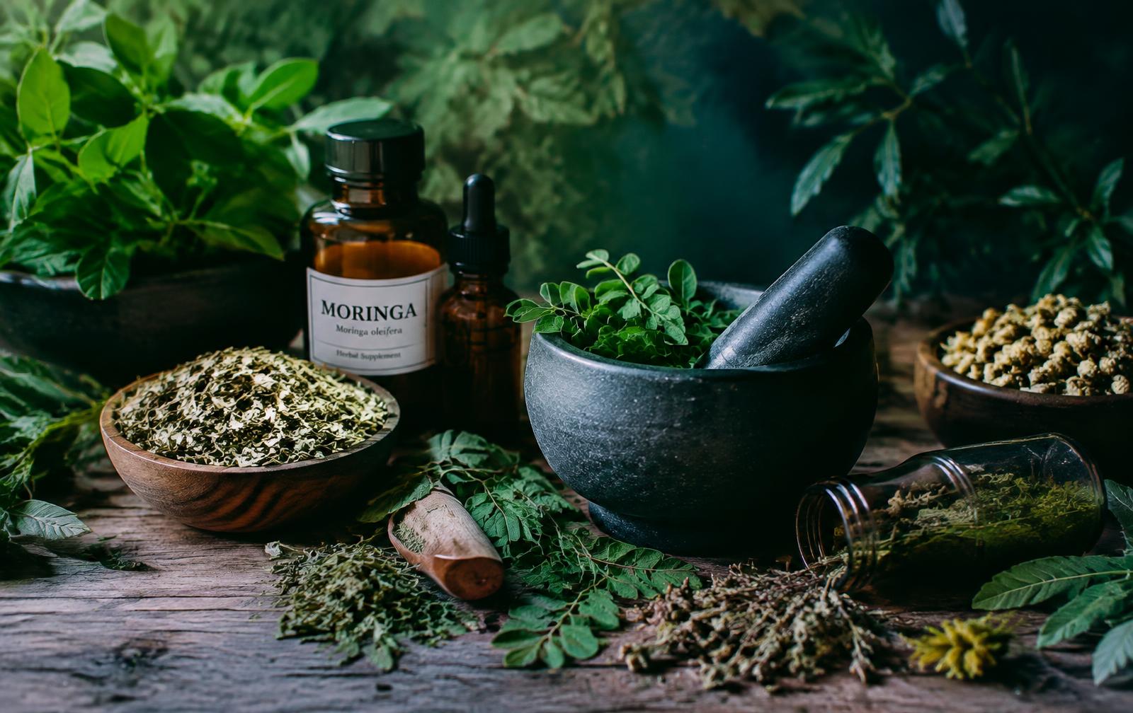 Herbs and mortar at Shifaa Herbal Clinic